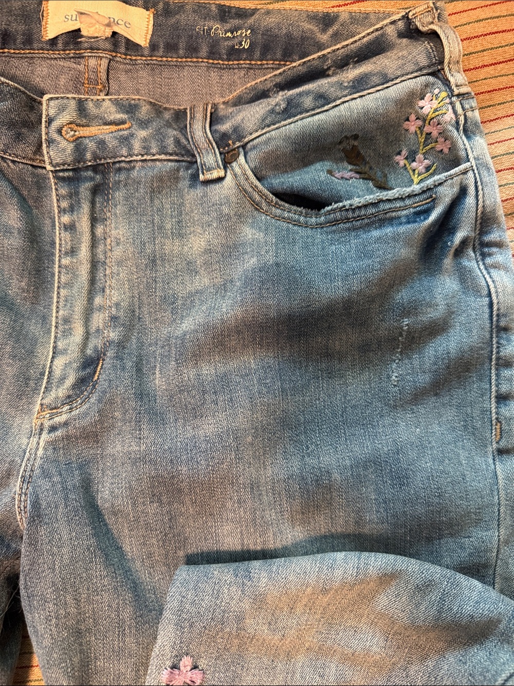 SUNDANCE Embroidered Floral Women's Jeans - Picture 3 of 8